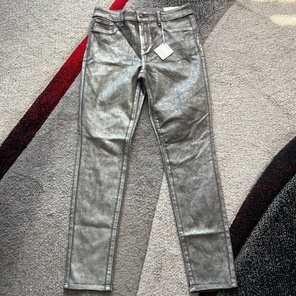 Chico’s Platinum Metallic Coated Slim Fit Jeggings - Picture 1 of 4